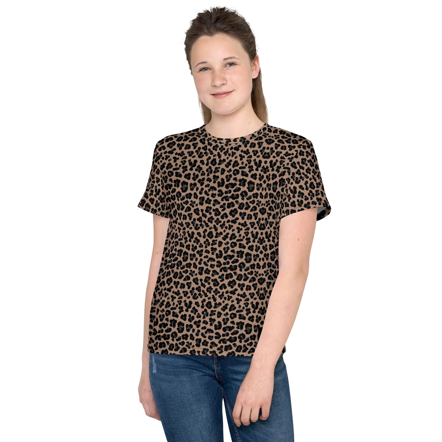 Youth Crew Neck T-shirt Leopard