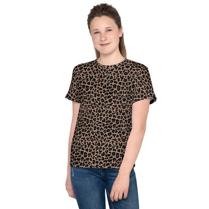 Youth Crew Neck T-shirt Leopard